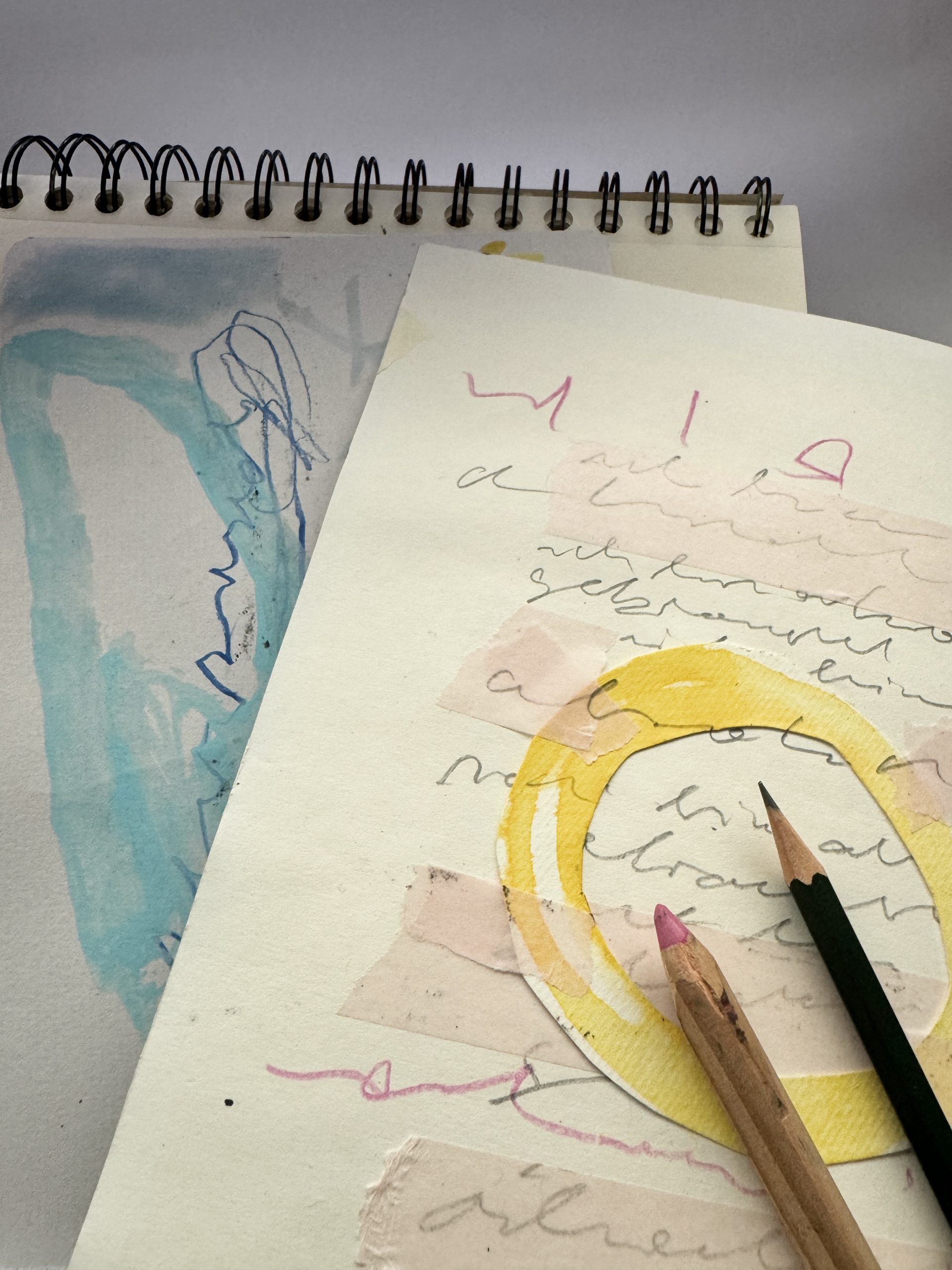 Ein entstehendes Bild im Atelier von Claudia Keupen